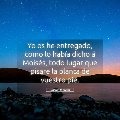 Picture 05 - Josué 1:3 RVA - Yo os he entregado, como lo había dicho á - Bible Verse Picture