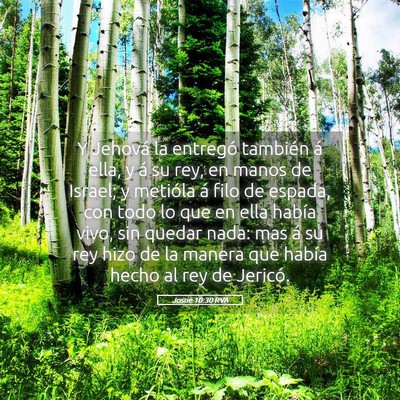 Picture 05 - Josué 10:30 RVA - Y Jehová la entregó también á ella, y á su - Bible Verse Picture