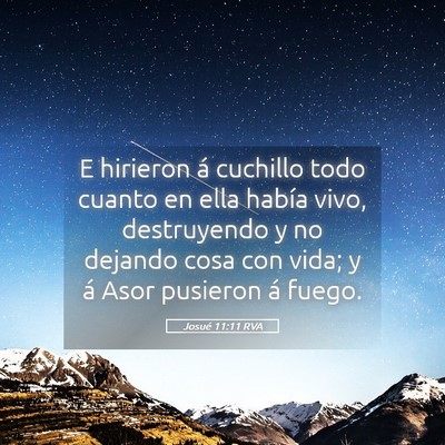 Picture 05 - Josué 11:11 RVA - E hirieron á cuchillo todo cuanto en ella había - Bible Verse Picture