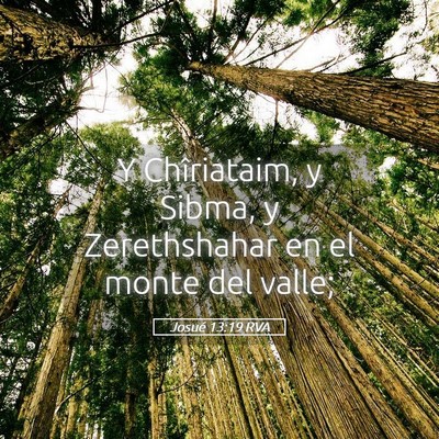 Picture 05 - Josué 13:19 RVA - Y Chîriataim, y Sibma, y Zerethshahar en el - Bible Verse Picture