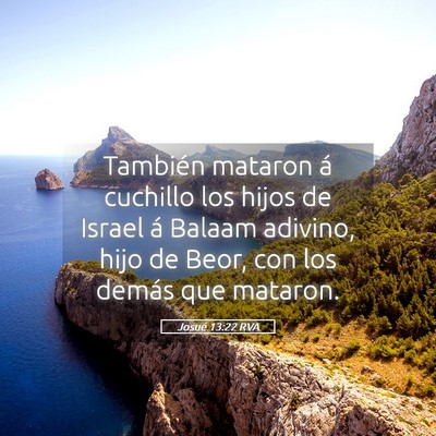 Picture 05 - Josué 13:22 RVA - También mataron á cuchillo los hijos de Israel - Bible Verse Picture