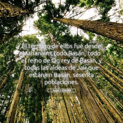 Picture 05 - Josué 13:30 RVA - El término de ellos fué desde Mahanaim, todo - Bible Verse Picture