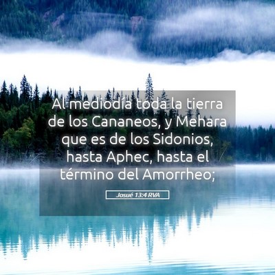 Picture 05 - Josué 13:4 RVA - Al mediodía toda la tierra de los Cananeos, y - Bible Verse Picture