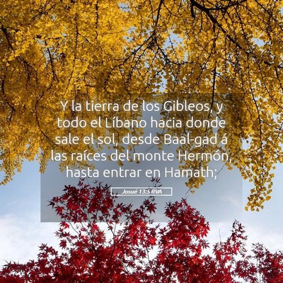 Picture 05 - Josué 13:5 RVA - Y la tierra de los Gibleos, y todo el Líbano - Bible Verse Picture