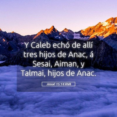 Picture 05 - Josué 15:14 RVA - Y Caleb echó de allí tres hijos de Anac, á - Bible Verse Picture