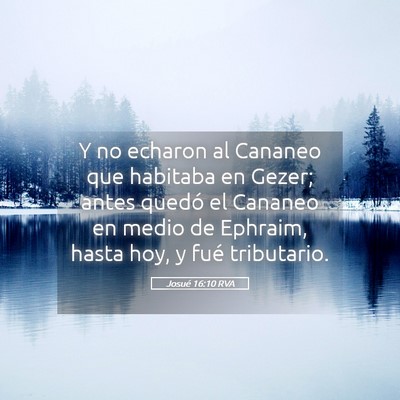 Picture 05 - Josué 16:10 RVA - Y no echaron al Cananeo que habitaba en Gezer; - Bible Verse Picture