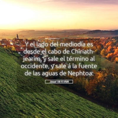 Picture 05 - Josué 18:15 RVA - Y el lado del mediodía es desde el cabo de - Bible Verse Picture