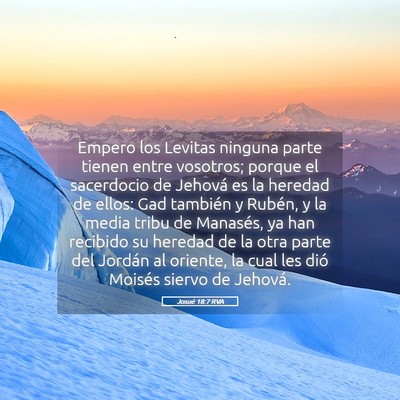 Picture 05 - Josué 18:7 RVA - Empero los Levitas ninguna parte tienen entre - Bible Verse Picture