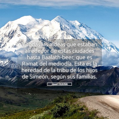 Picture 05 - Josué 19:8 RVA - Y todas las aldeas que estaban alrededor de estas - Bible Verse Picture
