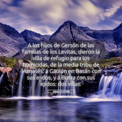 Picture 05 - Josué 21:27 RVA - A los hijos de Gersón de las familias de los - Bible Verse Picture