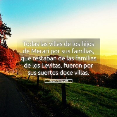 Picture 05 - Josué 21:40 RVA - Todas las villas de los hijos de Merari por sus - Bible Verse Picture