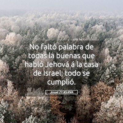 Picture 05 - Josué 21:45 RVA - No faltó palabra de todas la buenas que habló - Bible Verse Picture