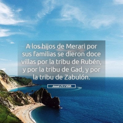 Picture 05 - Josué 21:7 RVA - A los hijos de Merari por sus familias se dieron - Bible Verse Picture