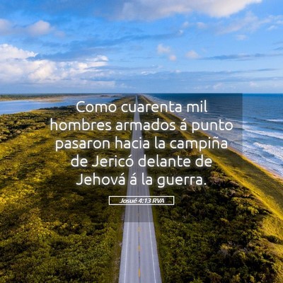 Picture 05 - Josué 4:13 RVA - Como cuarenta mil hombres armados á punto - Bible Verse Picture