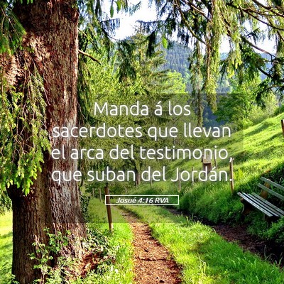 Picture 05 - Josué 4:16 RVA - Manda á los sacerdotes que llevan el arca del - Bible Verse Picture