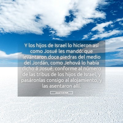 Picture 05 - Josué 4:8 RVA - Y los hijos de Israel lo hicieron así como - Bible Verse Picture