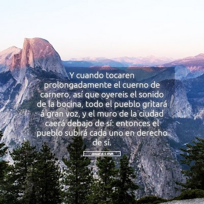 Picture 05 - Josué 6:5 RVA - Y cuando tocaren prolongadamente el cuerno de - Bible Verse Picture