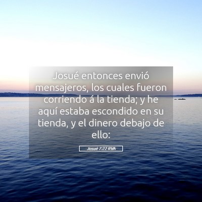 Picture 05 - Josué 7:22 RVA - Josué entonces envió mensajeros, los cuales - Bible Verse Picture