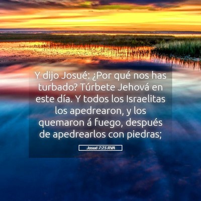 Picture 05 - Josué 7:25 RVA - Y dijo Josué: ¿Por qué nos has turbado? - Bible Verse Picture