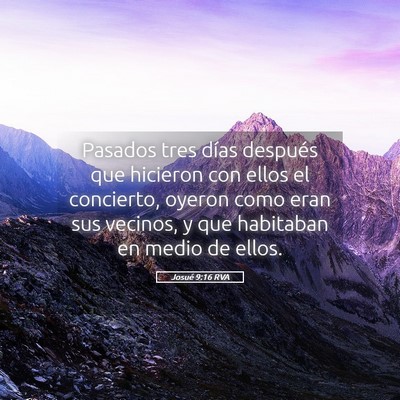Picture 05 - Josué 9:16 RVA - Pasados tres días después que hicieron con - Bible Verse Picture