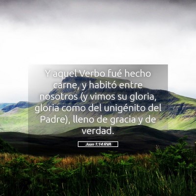 Picture 05 - Juan 1:14 RVA - Y aquel Verbo fué hecho carne, y habitó entre - Bible Verse Picture