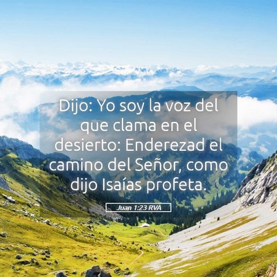 Picture 05 - Juan 1:23 RVA - Dijo: Yo soy la voz del que clama en el desierto: - Bible Verse Picture