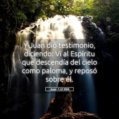 Picture 05 - Juan 1:32 RVA - Y Juan dió testimonio, diciendo: Vi al Espíritu - Bible Verse Picture