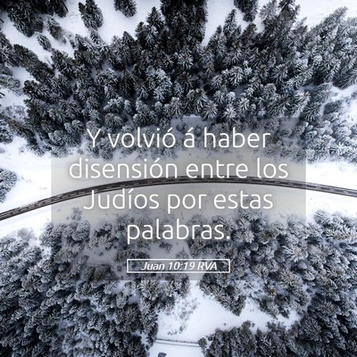 Picture 05 - Juan 10:19 RVA - Y volvió á haber disensión entre los Judíos - Bible Verse Picture