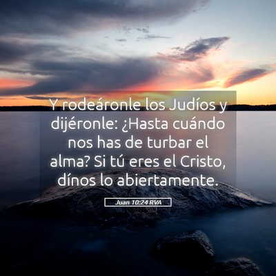 Picture 05 - Juan 10:24 RVA - Y rodeáronle los Judíos y dijéronle: ¿Hasta - Bible Verse Picture