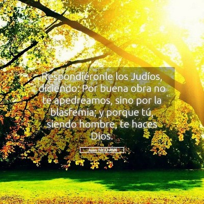 Picture 05 - Juan 10:33 RVA - Respondiéronle los Judíos, diciendo: Por buena - Bible Verse Picture