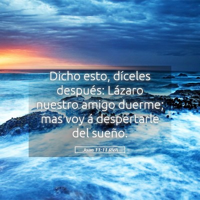 Picture 05 - Juan 11:11 RVA - Dicho esto, díceles después: Lázaro nuestro - Bible Verse Picture