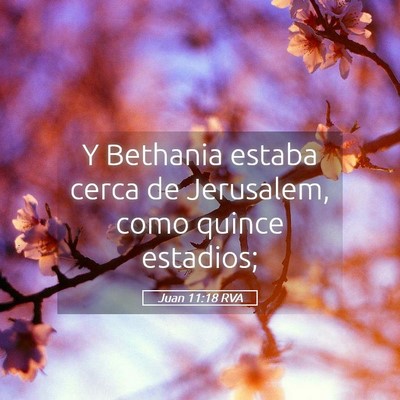 Picture 05 - Juan 11:18 RVA - Y Bethania estaba cerca de Jerusalem, como quince - Bible Verse Picture