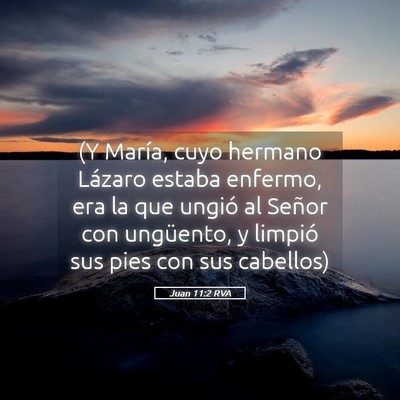 Picture 05 - Juan 11:2 RVA - (Y María, cuyo hermano Lázaro estaba enfermo, - Bible Verse Picture