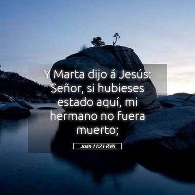 Picture 05 - Juan 11:21 RVA - Y Marta dijo á Jesús: Señor, si hubieses - Bible Verse Picture