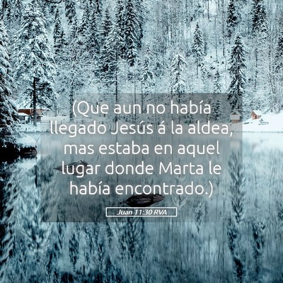 Picture 05 - Juan 11:30 RVA - (Que aun no había llegado Jesús á la aldea, - Bible Verse Picture