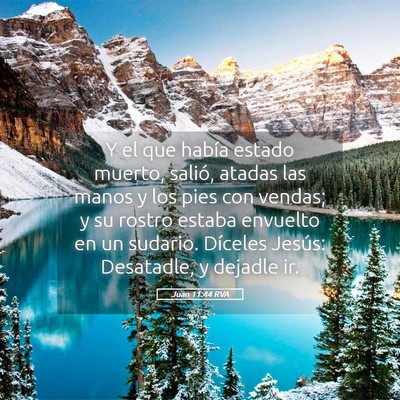 Picture 05 - Juan 11:44 RVA - Y el que había estado muerto, salió, atadas las - Bible Verse Picture