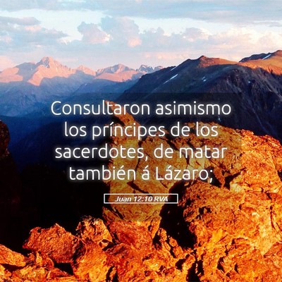 Picture 05 - Juan 12:10 RVA - Consultaron asimismo los príncipes de los - Bible Verse Picture