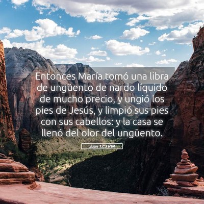 Picture 05 - Juan 12:3 RVA - Entonces María tomó una libra de ungüento de - Bible Verse Picture