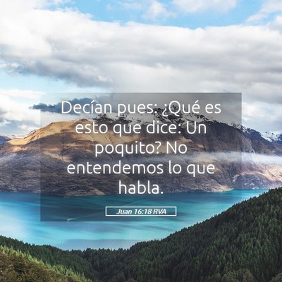 Picture 05 - Juan 16:18 RVA - Decían pues: ¿Qué es esto que dice: Un - Bible Verse Picture