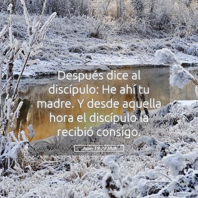 Picture 05 - Juan 19:27 RVA - Después dice al discípulo: He ahí tu madre. Y - Bible Verse Picture