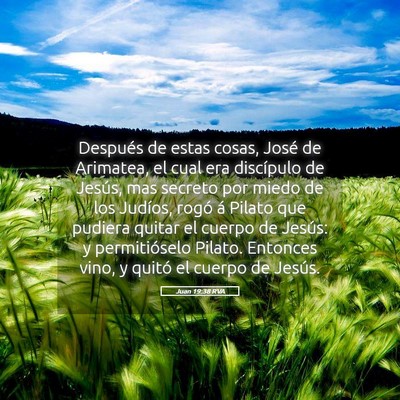 Picture 05 - Juan 19:38 RVA - Después de estas cosas, José de Arimatea, el - Bible Verse Picture