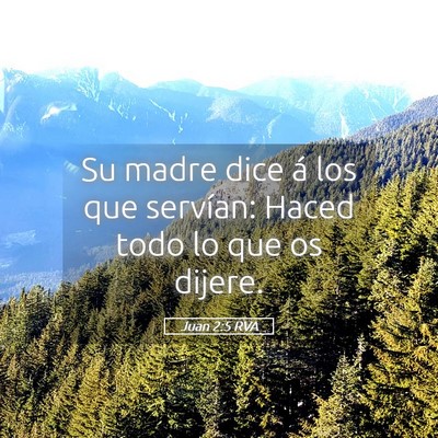 Picture 05 - Juan 2:5 RVA - Su madre dice á los que servían: Haced todo lo - Bible Verse Picture