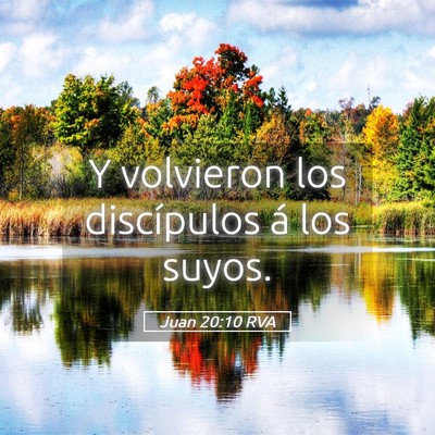 Picture 05 - Juan 20:10 RVA - Y volvieron los discípulos á los - Bible Verse Picture