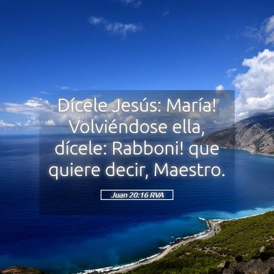 Picture 05 - Juan 20:16 RVA - Dícele Jesús: ­María! Volviéndose ella, - Bible Verse Picture