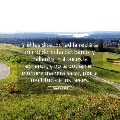 Picture 05 - Juan 21:6 RVA - Y él les dice: Echad la red á la mano derecha - Bible Verse Picture