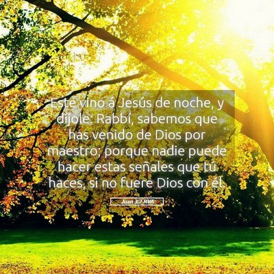 Picture 05 - Juan 3:2 RVA - Este vino á Jesús de noche, y díjole: Rabbí, - Bible Verse Picture