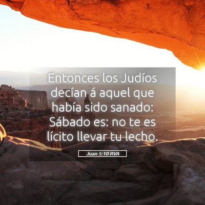 Picture 05 - Juan 5:10 RVA - Entonces los Judíos decían á aquel que había - Bible Verse Picture