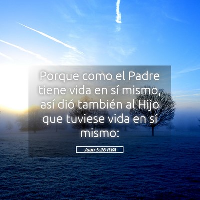 Picture 05 - Juan 5:26 RVA - Porque como el Padre tiene vida en sí mismo, - Bible Verse Picture