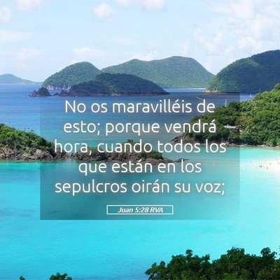 Picture 05 - Juan 5:28 RVA - No os maravilléis de esto; porque vendrá hora, - Bible Verse Picture