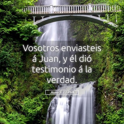 Picture 05 - Juan 5:33 RVA - Vosotros enviasteis á Juan, y él dió - Bible Verse Picture